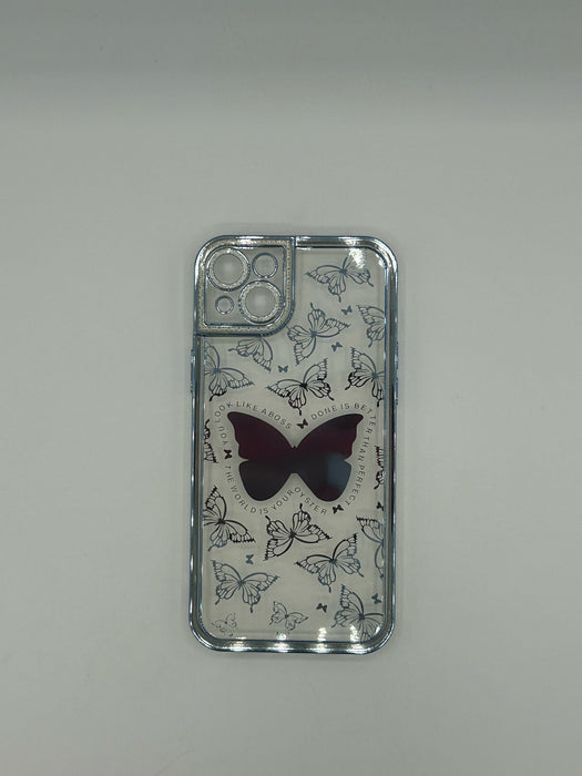 Clear butterfly case for iphone 14 plus