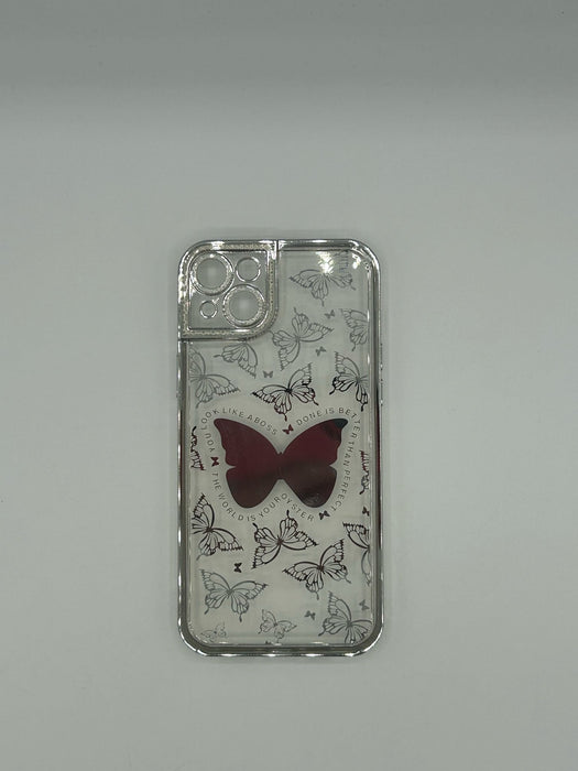 Clear butterfly case for iphone 14 plus