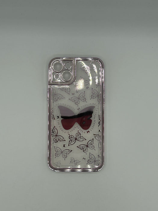 Clear butterfly case for iphone 14 plus